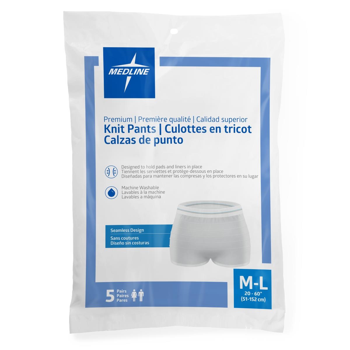Medline  Premium Knit Incontinence Underpants (5-Pack).