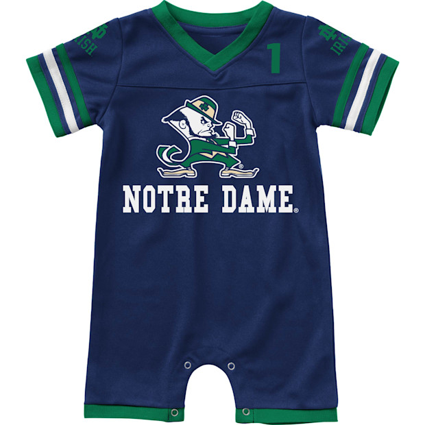 Fighting Irish Infant Colosseum Navy Notre Dame Fighting Irish Bumpo Football Romper.