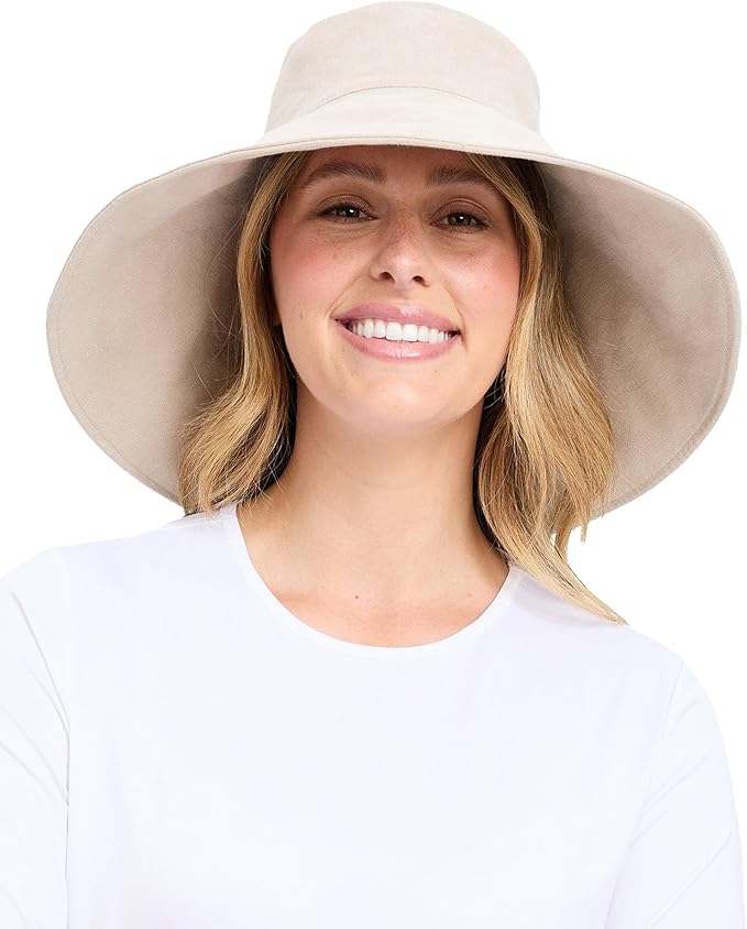 Women’s Ultra-Wide Cotton Linen Sun Hat.
