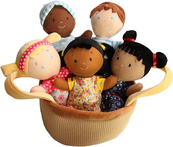 Snuggle Stuffs Basket of Buddies, set of 5.