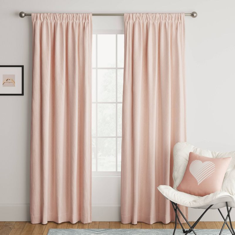 Room Essentials Room Darkening Heathered Window Curtain Panel.