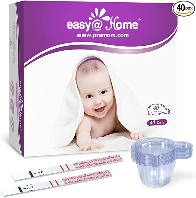 Easy@Home Pregnancy Test Strips with 40 Large Urine Cups
