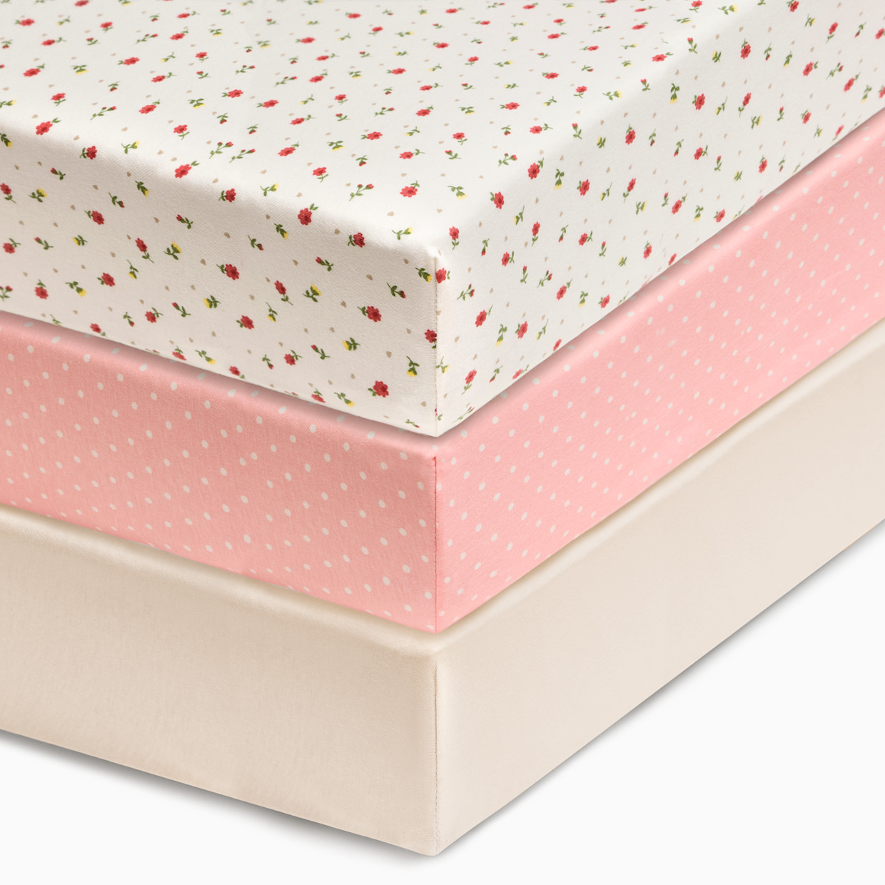 Small Story Organic Cotton Jersey Crib Sheets (3 Pack) - Sweet Floral.
