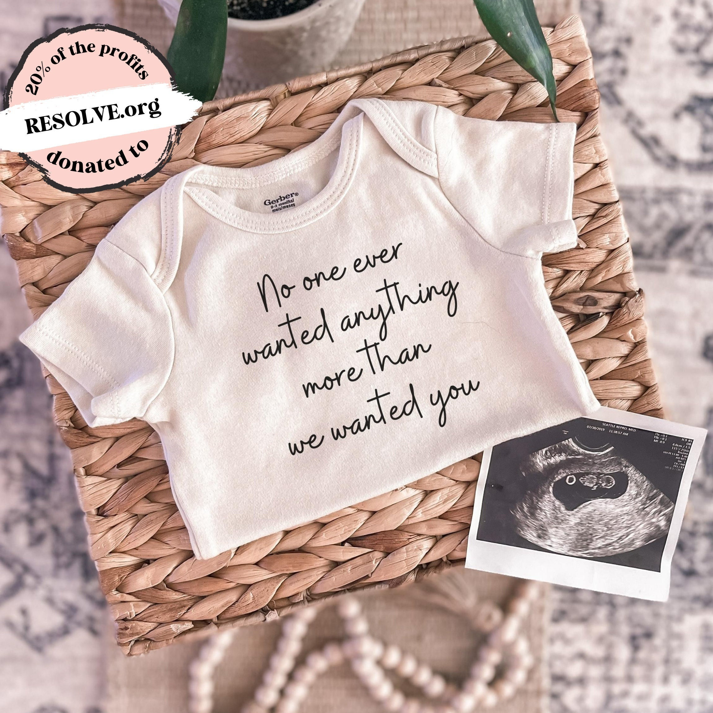 GingerAndBabe IVF Pregnancy Announcement Newborn Bodysuit.