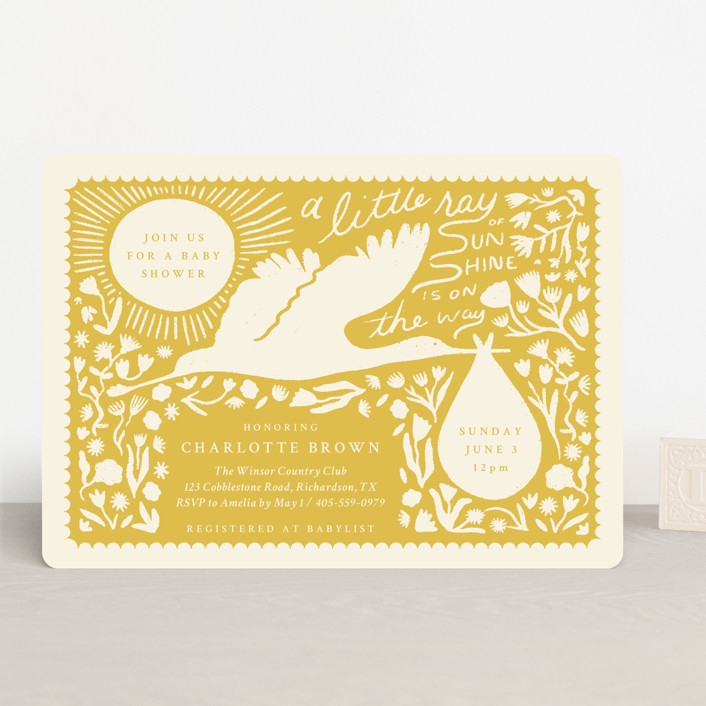 Sunshine Baby Shower Invitations.