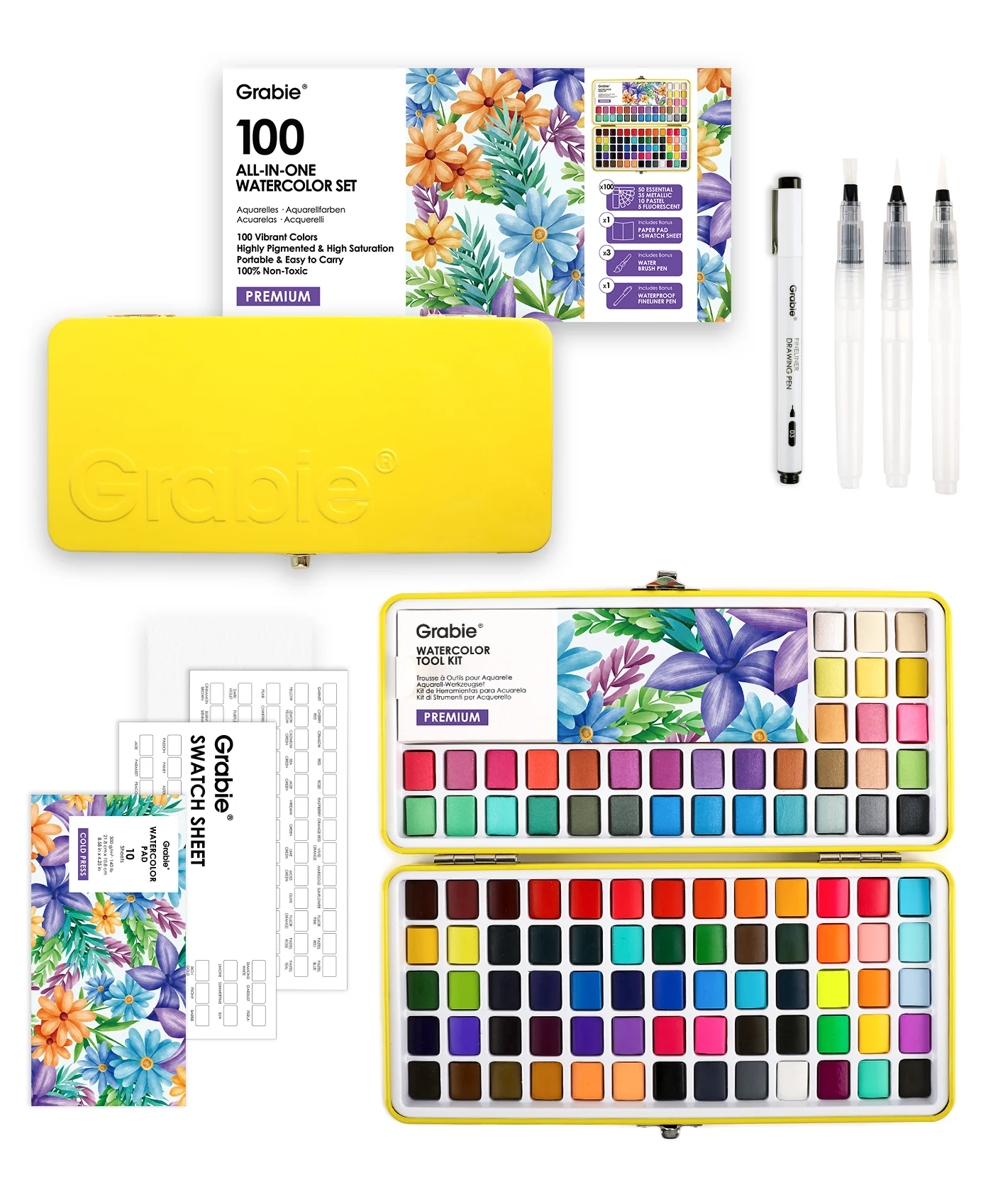 Grabie 100 Solid Watercolor Paint Set.