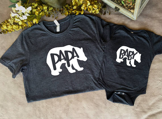 Papa Bear and Baby Bear T-Shirt and Bodysuit Set - $28.00.