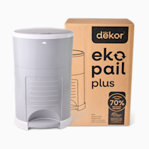 Diaper Dekor Plus Hands-Free Diaper Pail | Largest & Easiest to Use | Just Step–Drop–Done | Doesn’t Absorb Odors | Quick Bag Change | Great for Cloth Diapers | 70% Recycled Materials | EKO Gray