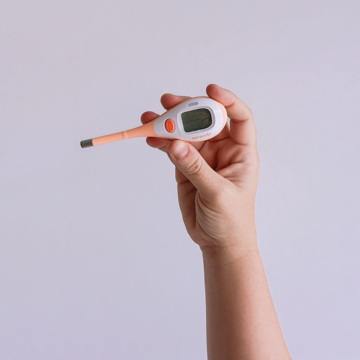 Sprucely 3 in 1 Digital Thermometer - Cantaloupe/White.