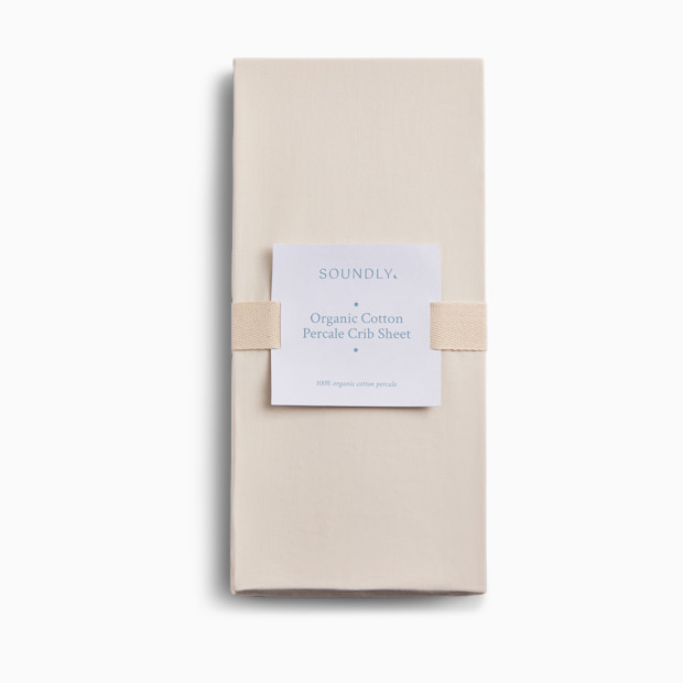 Soundly Percale Organic Crib Sheet.