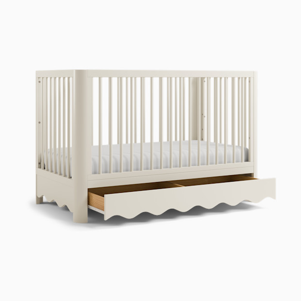 Storkcraft Casablanca Deluxe 5-in-1 Convertible Crib with Drawer - Frosted Oat.