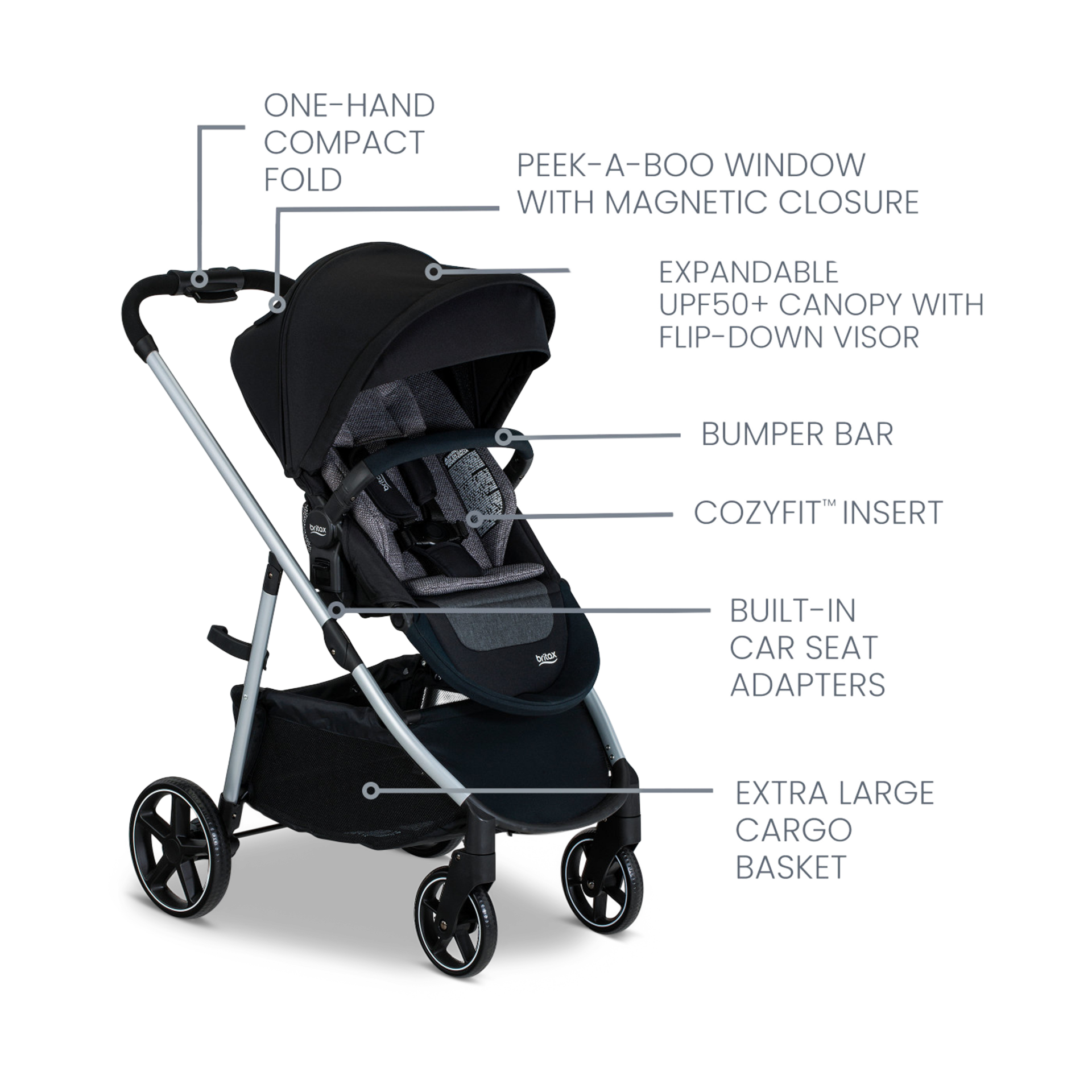Britax Willow Grove SC Travel System - Pindot Onyx.