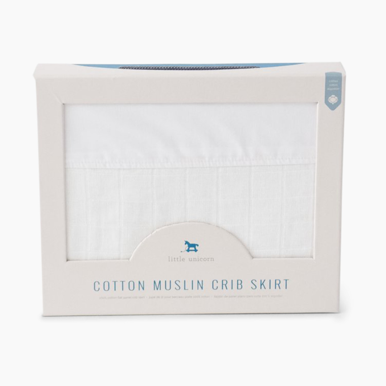 Little Unicorn Cotton Muslin Crib Skirt - White.