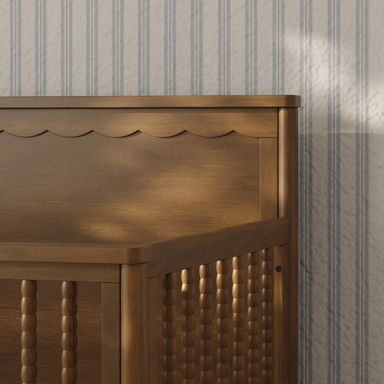 Namesake Ambrosia 4-in-1 Convertible Crib - Natural Walnut.