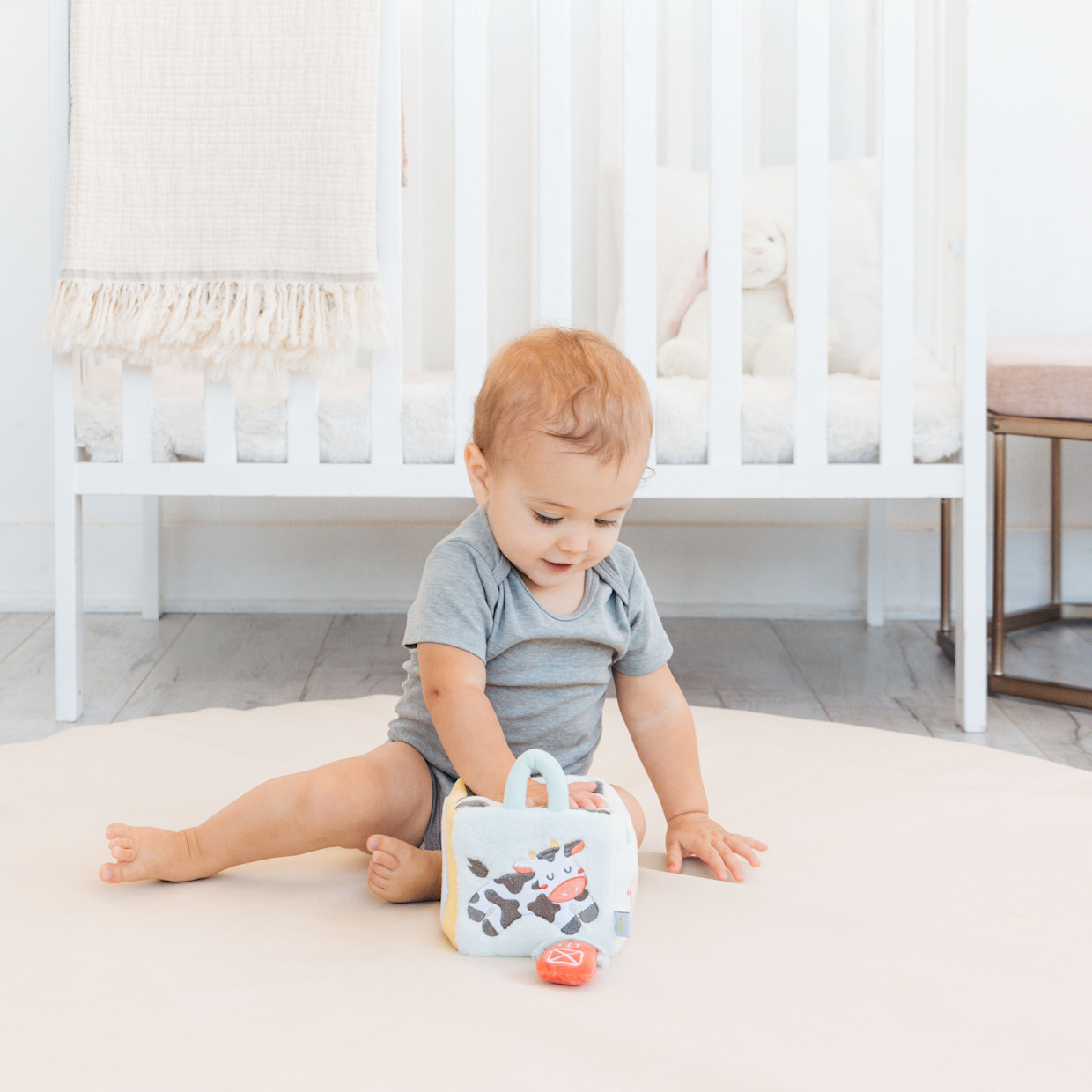 Pearhead Barn Sensory Cube Toy.