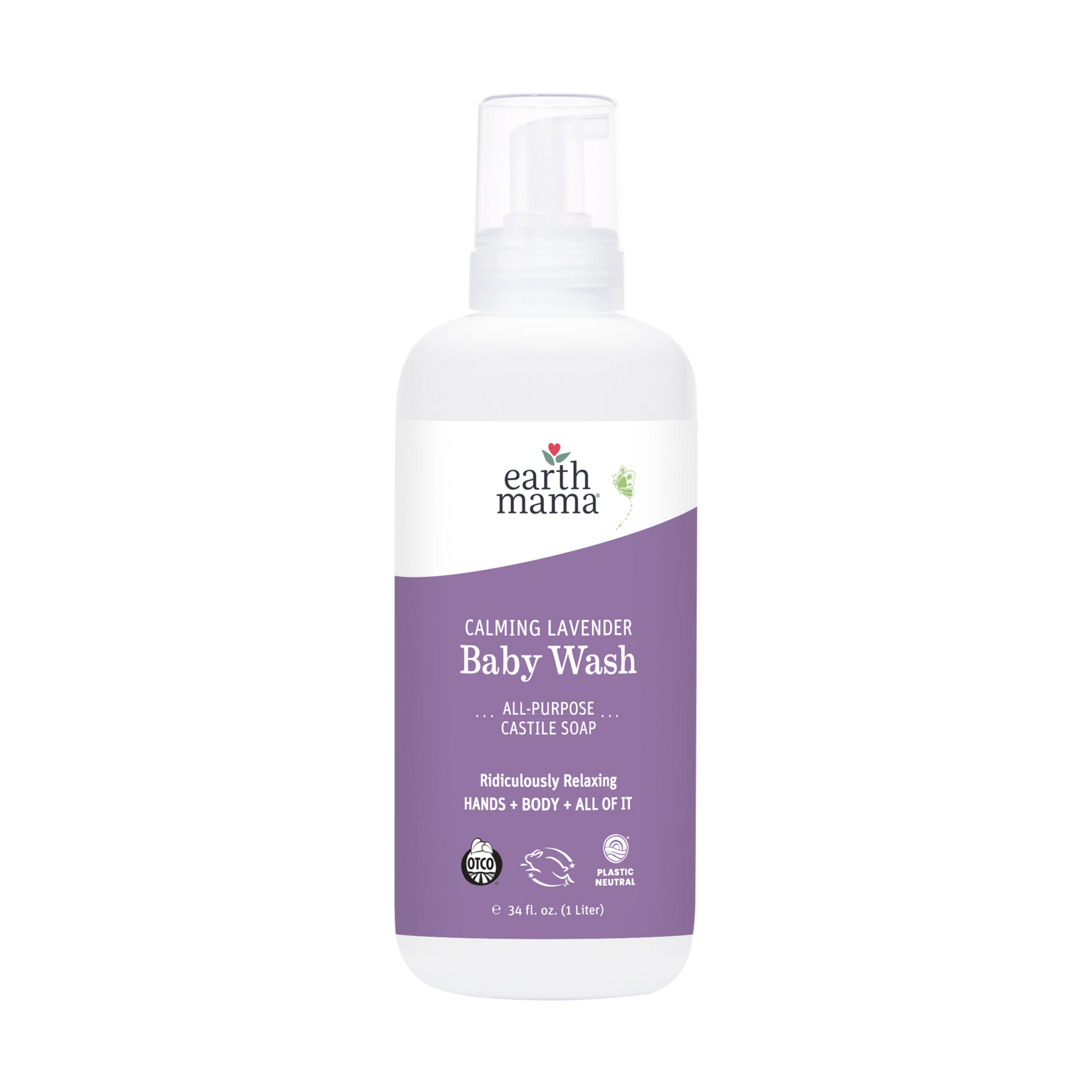 Earth Mama Calming Lavender Baby Wash Calming Lavender, 34 Fl Oz