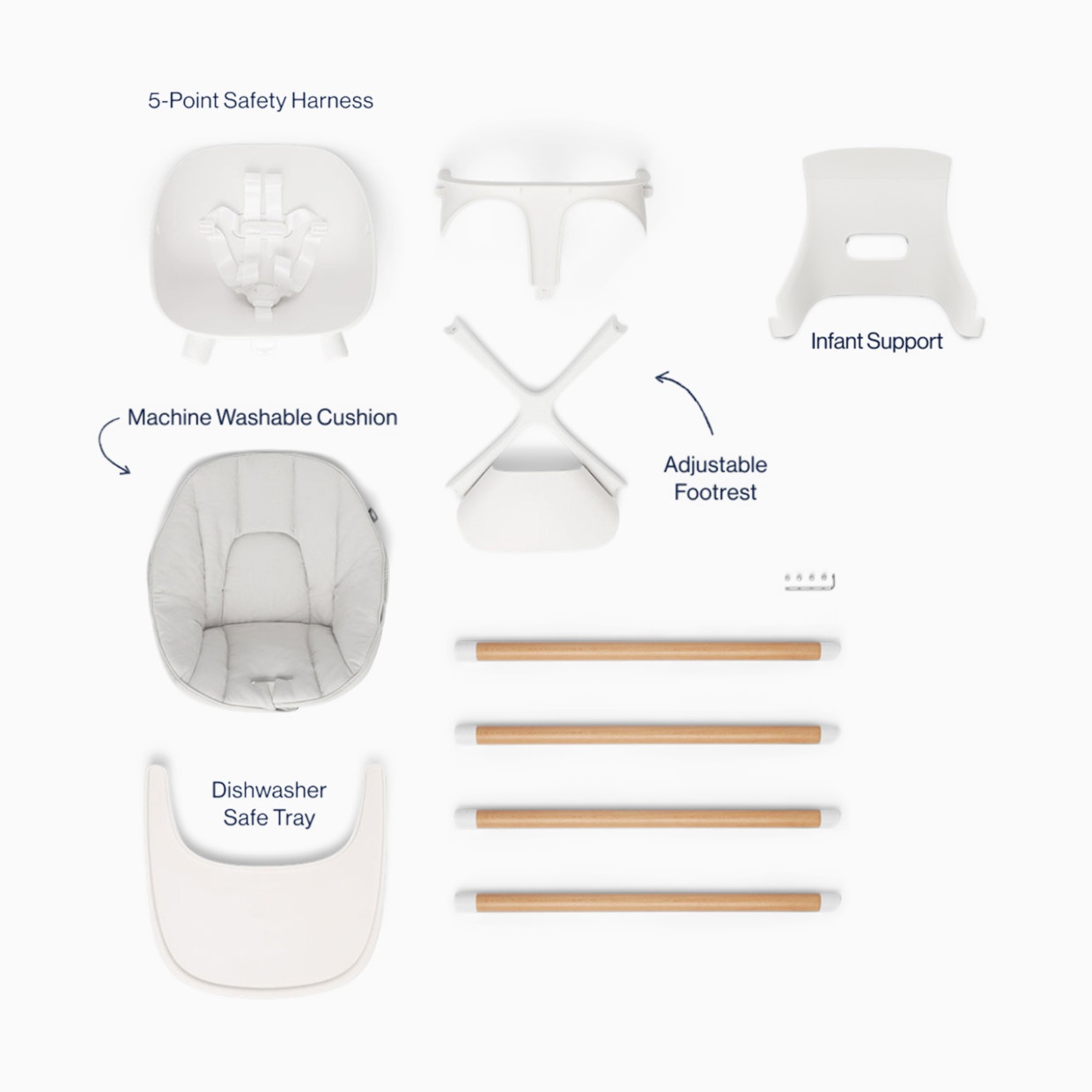 Lalo High Chair + Infant Kit - Coconut.