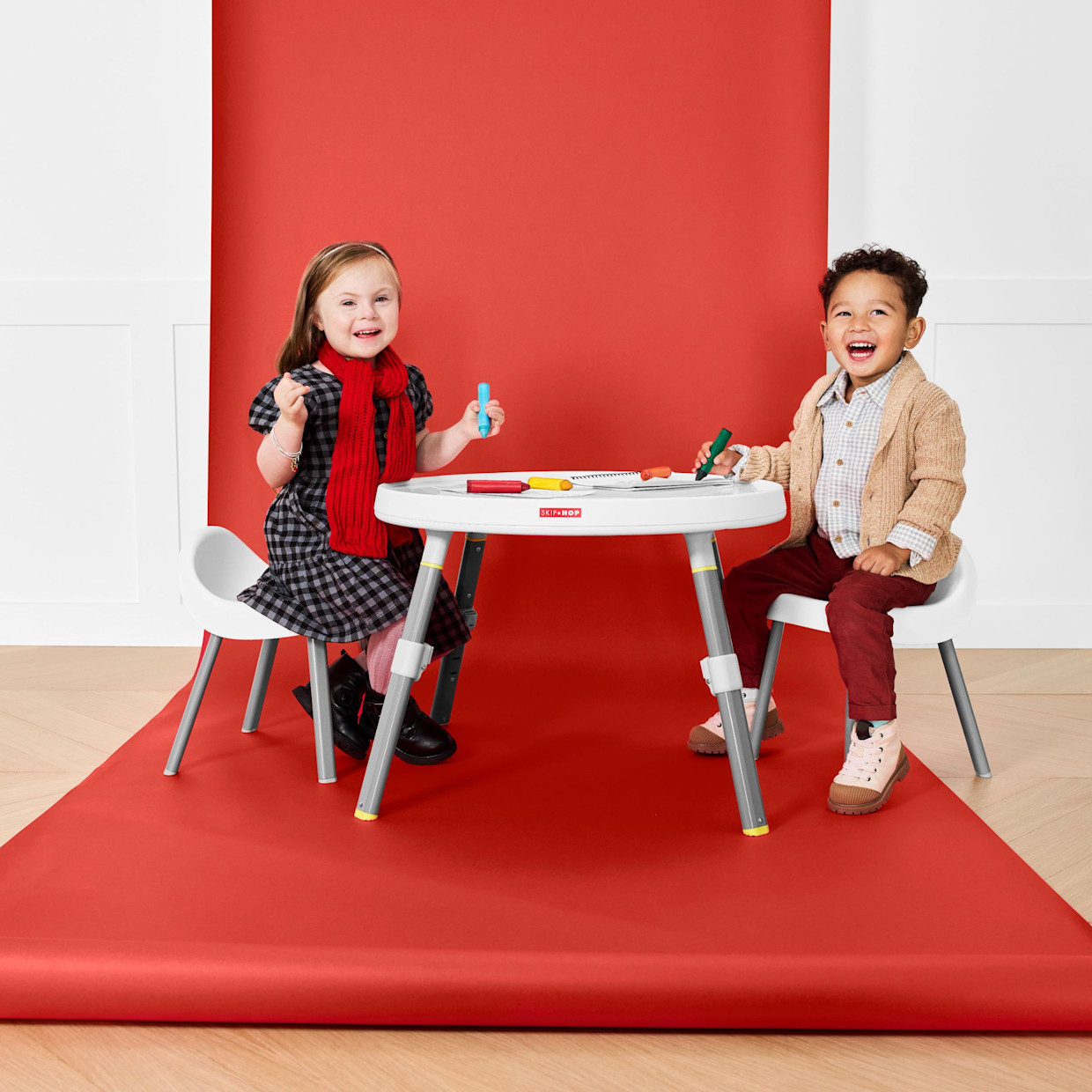 Skip Hop 3-Stage Activity Center and Kid Chairs Bundle - Silver Lining Cloud.