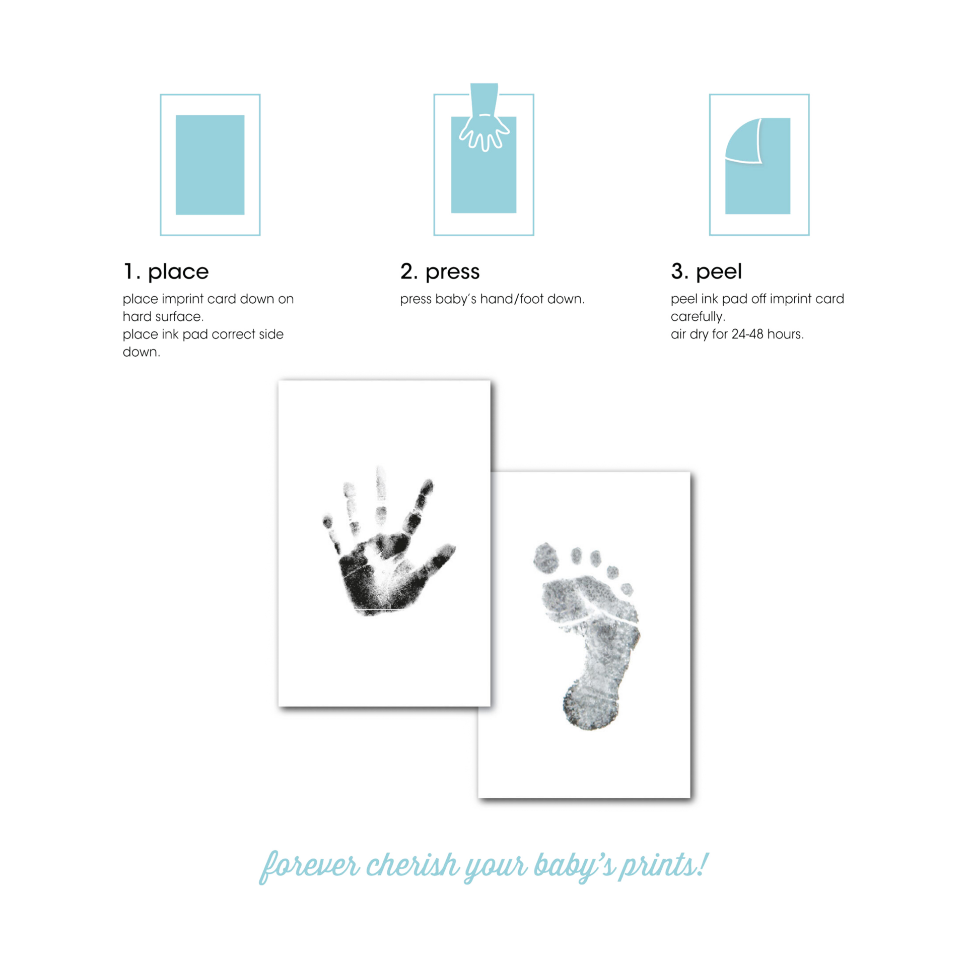 Pearhead Clean Touch Handprint and Footprint Ink Pad Set.