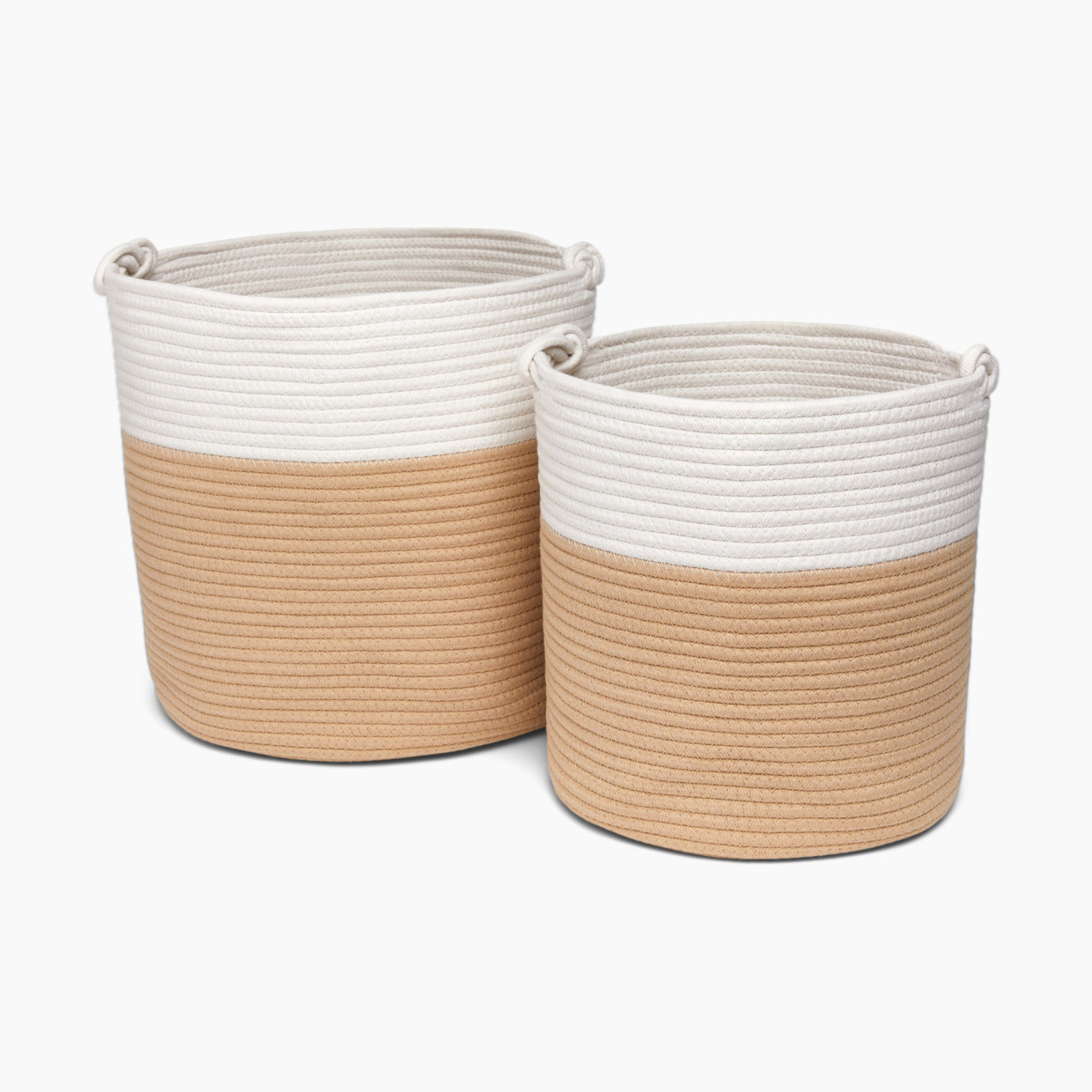 Sprucely Large & Medium Rope Basket Set - Oat, Large/Medium.