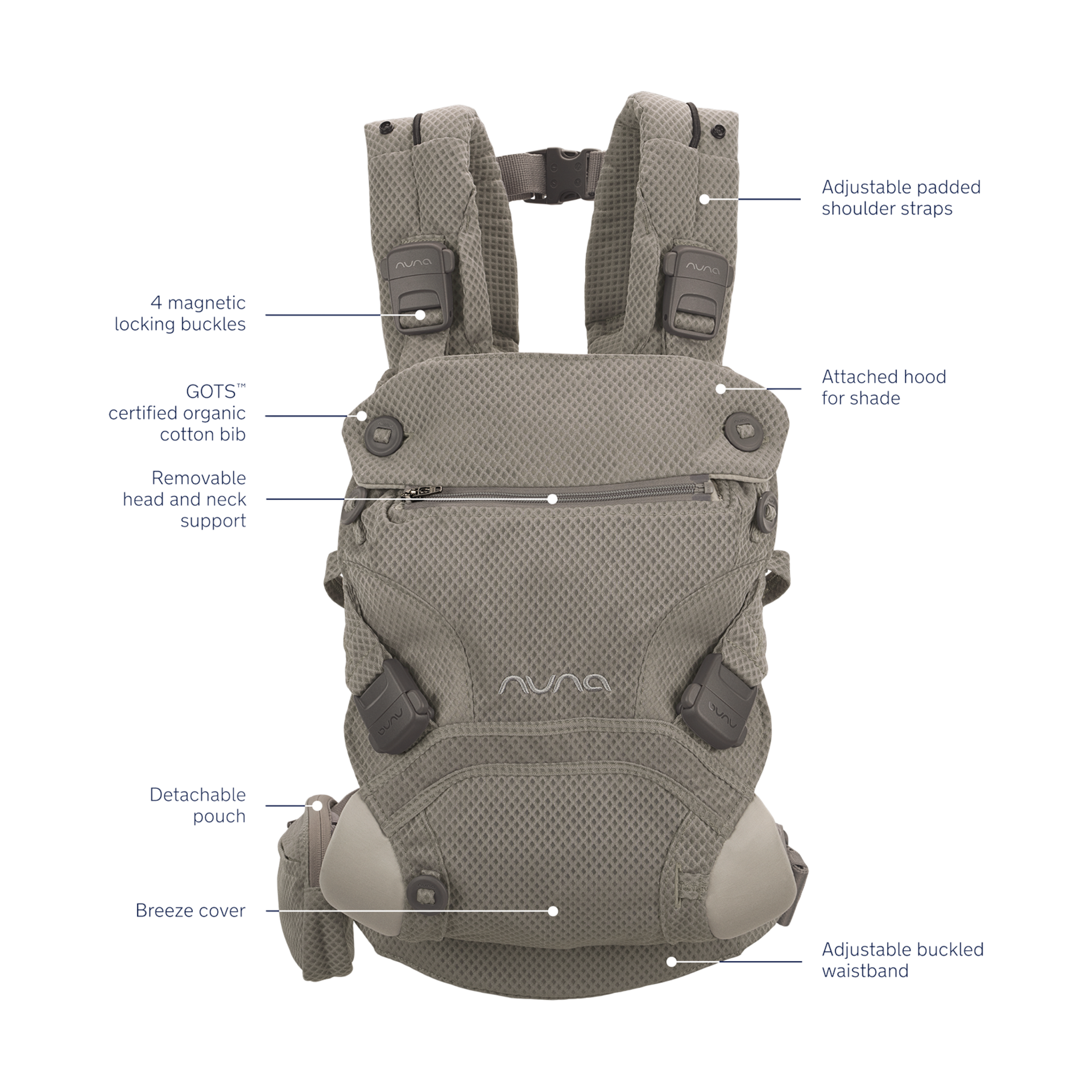 Nuna CUDL Clik Carrier - Fog.