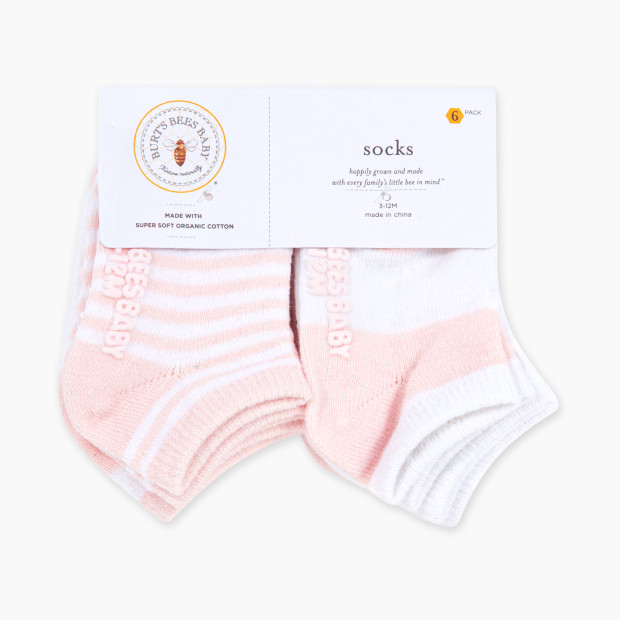 Burt's Bees Baby Ankle Socks (6 Pack) - Blossom, 3-12 Months.