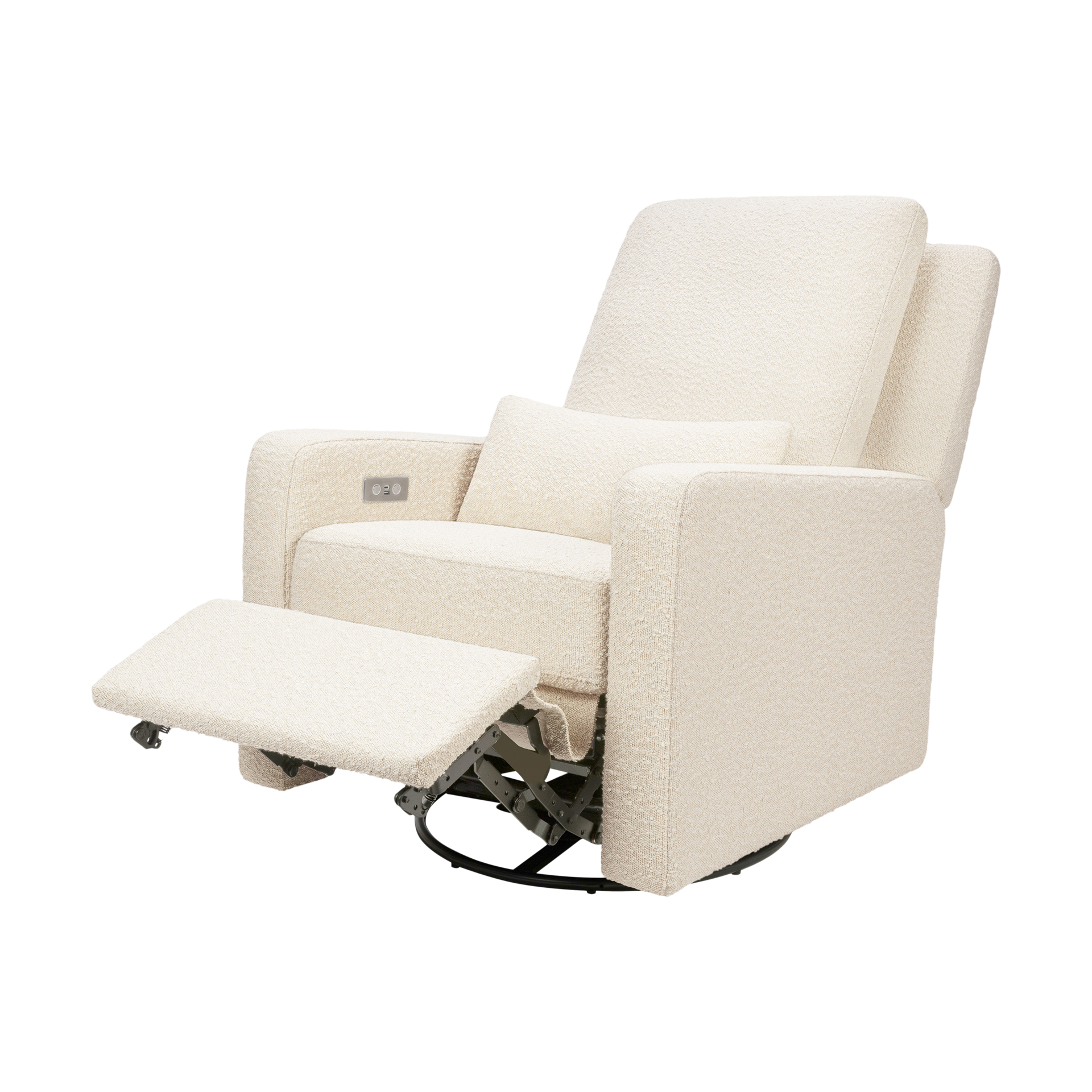 babyletto Sigi Electronic Recliner and Swivel Glider - Performance Ivory Boucle.