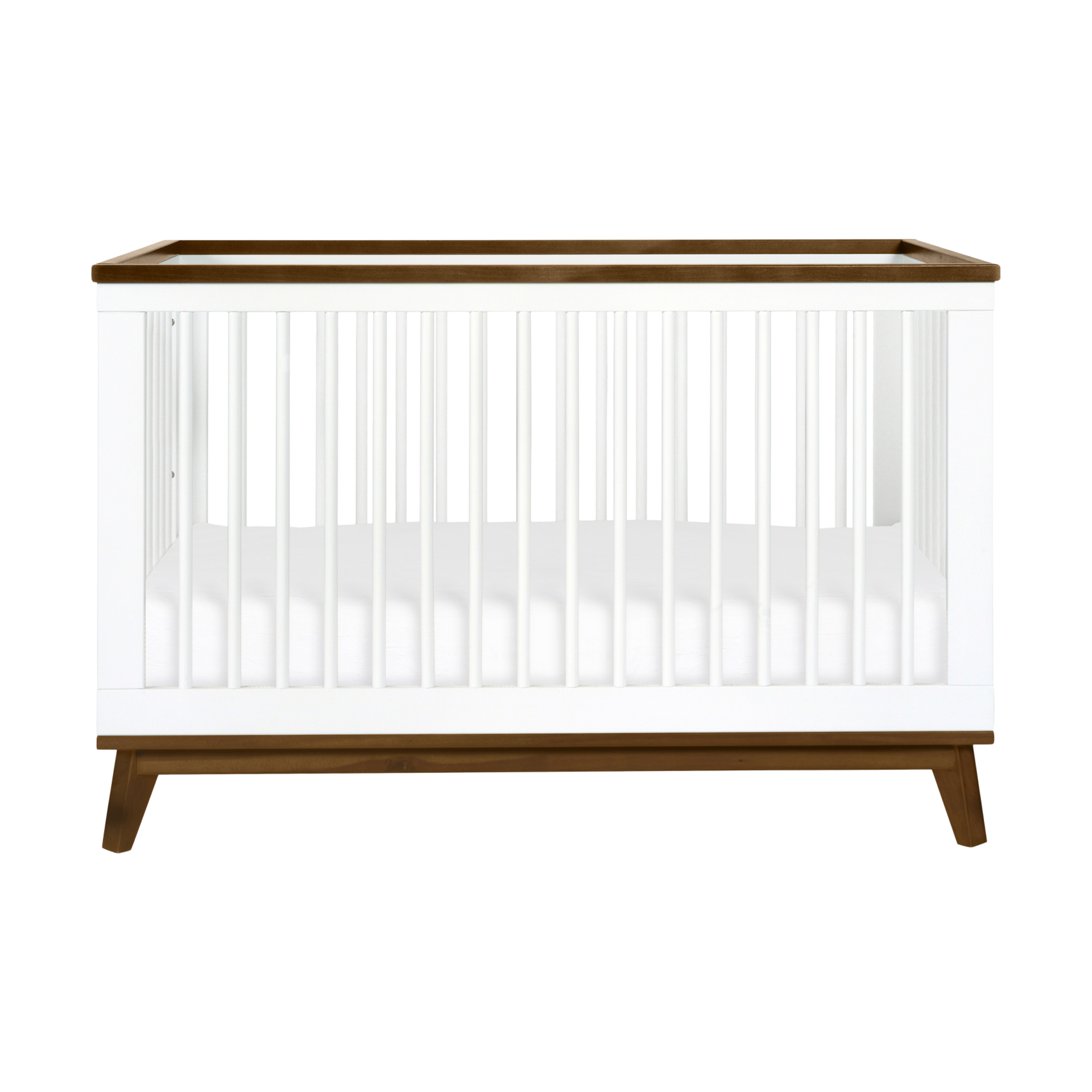 babyletto Scoot 3in1 Convertible Crib with Toddler Bed Conversion Kit White/Natural Walnut