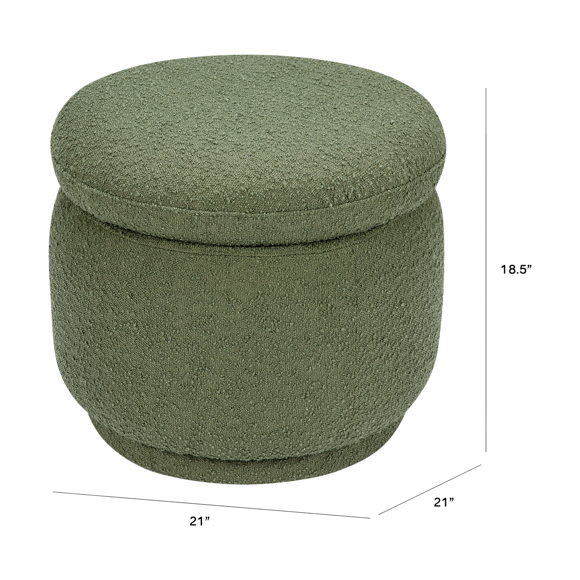 babyletto Enoki Storage Ottoman - Olive Boucle.