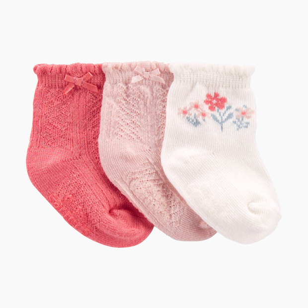 Carter's Pointelle Socks (3 Pack) - Pink, Nb.
