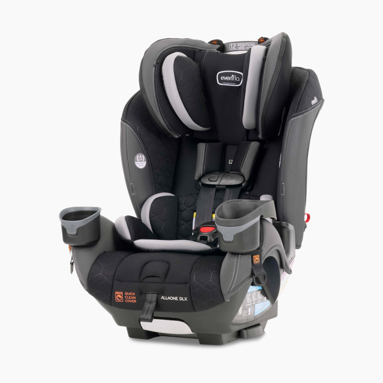 Evenflo EveryFit/All4One 3-in-1 Convertible Car Seat w/Quick Clean Cover - Kingsley Black.