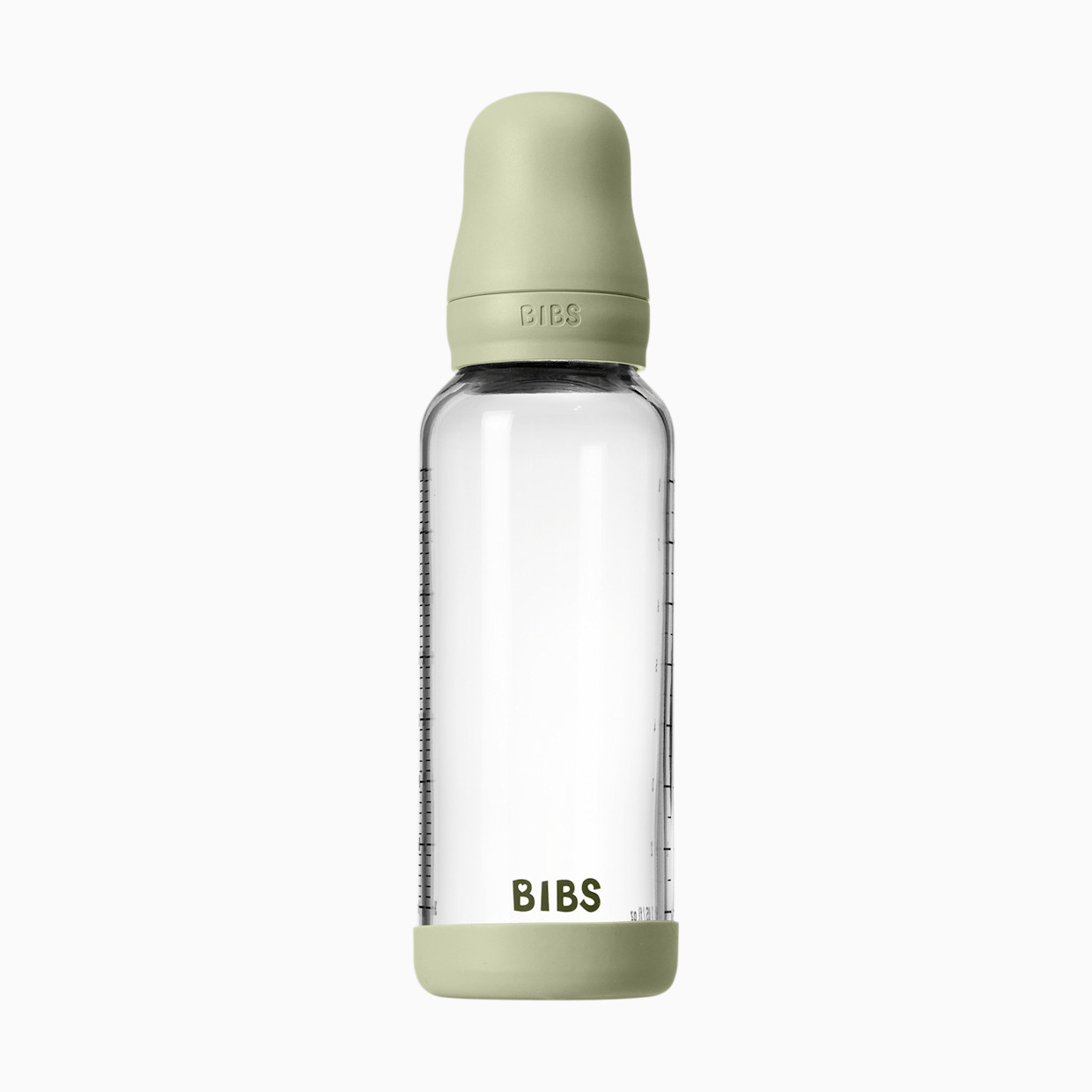 BIBS Baby Glass Bottle with Natural Rubber Nipple - Sage, 8oz.