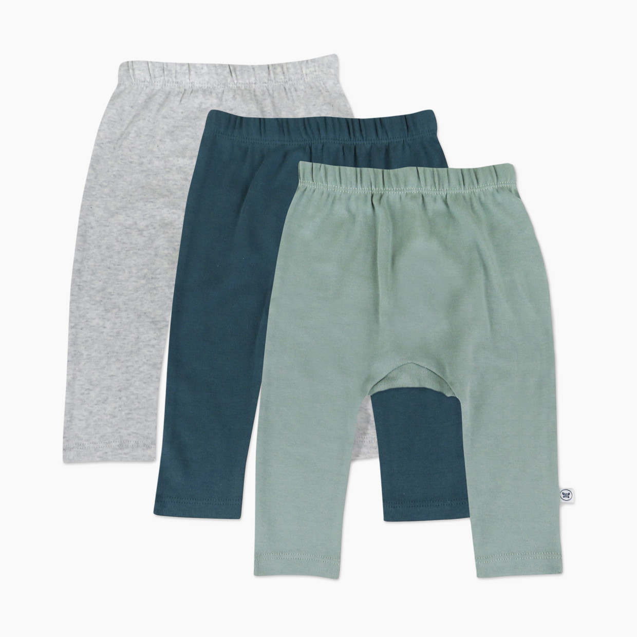 Honest Baby Clothing 3-Pack Organic Cotton Cuff-less Harem Pants - Morning Mountains, 3-6 M.