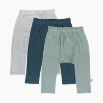 HonestBaby Multipack Harem Pants Roomy Fit Pull on Bottoms 100% Organic Cotton for Infant Baby Boys, Girls, Unisex