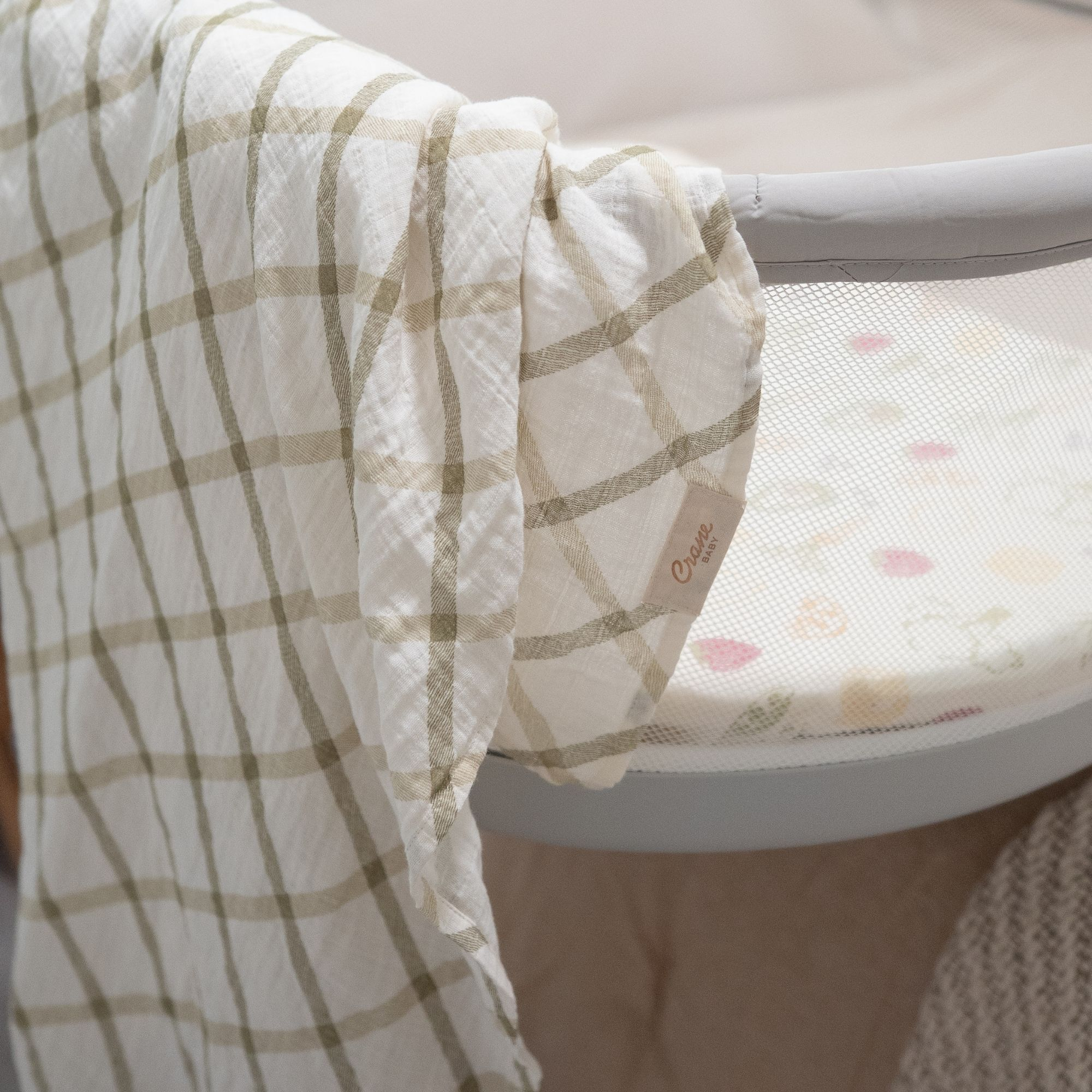 Crane Baby Cotton Muslin Swaddles (3 Pack) - Clementine Fruits & Veggies.