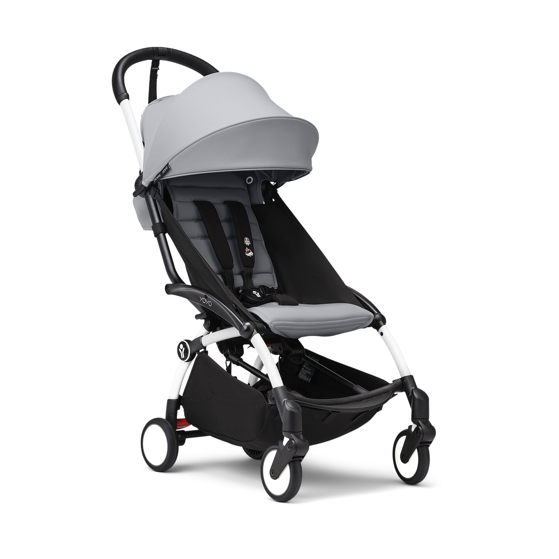 Stokke YOYO³ stroller from 6 months - White Frame/Stone Color Pack.