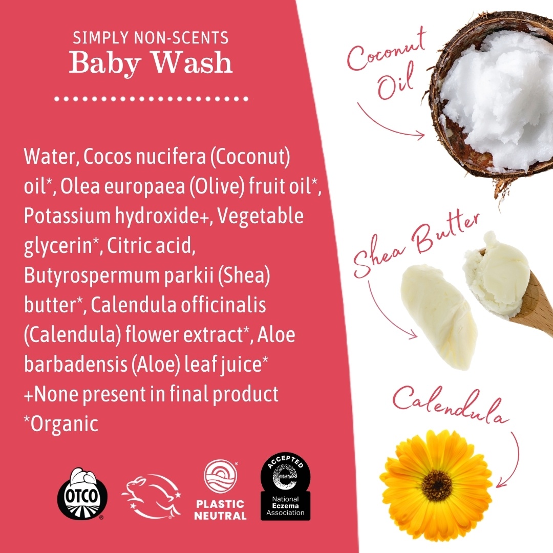 Earth Mama Baby Wash - Simply Non-Scents, 6.27 Fl Oz.