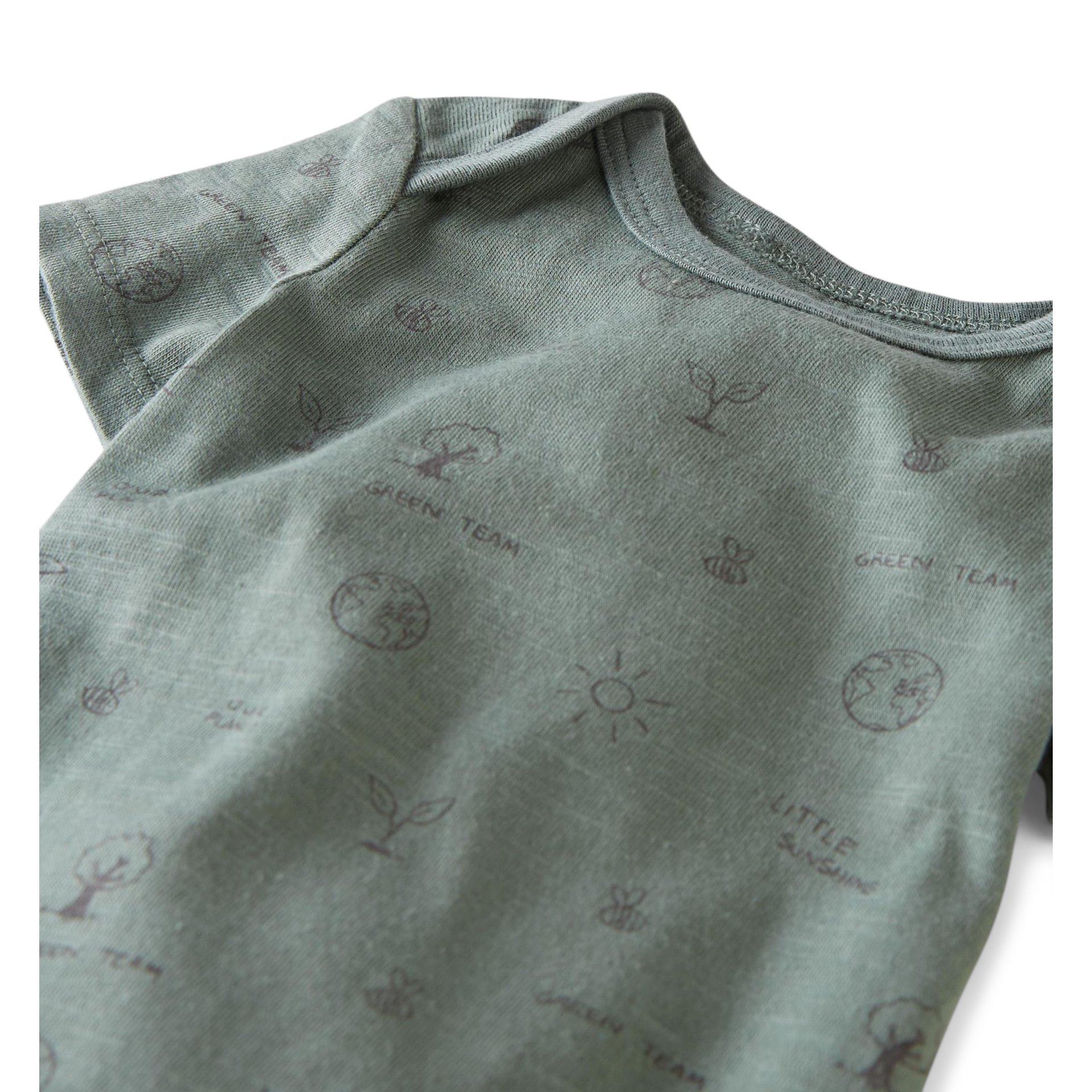 Carter's Little Planet 3-Pack Organic Cotton Rib Bodysuits - Veggie Garden, Striped, Green Team, 0-3 M.