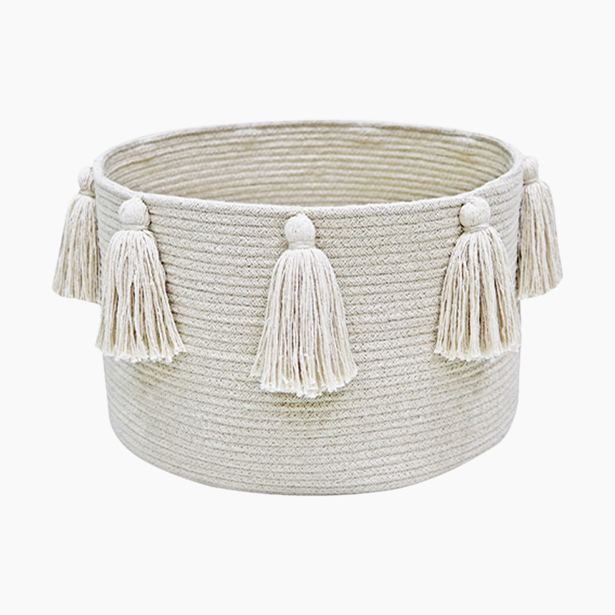 Lorena Canals Cotton Tassel Basket - Natural.
