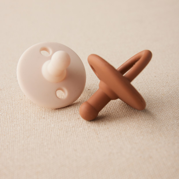 AEIOU Silicone Pacifier (2 Pack) - Clay/Oat Milk.
