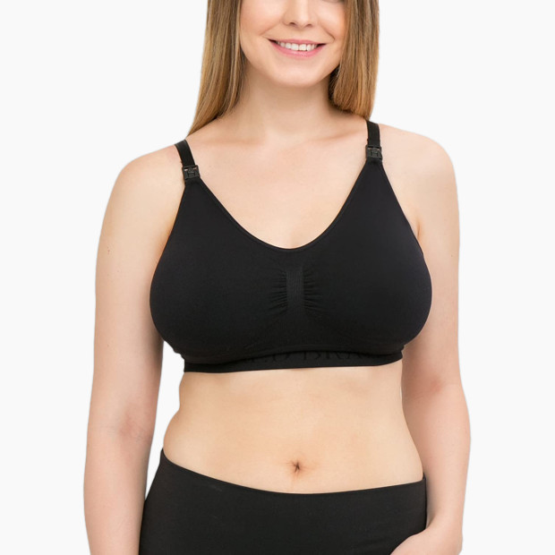 Kindred Bravely Simply Sublime Seamless Nursing Bra For Breastfeeding - Black, Large-Busty.