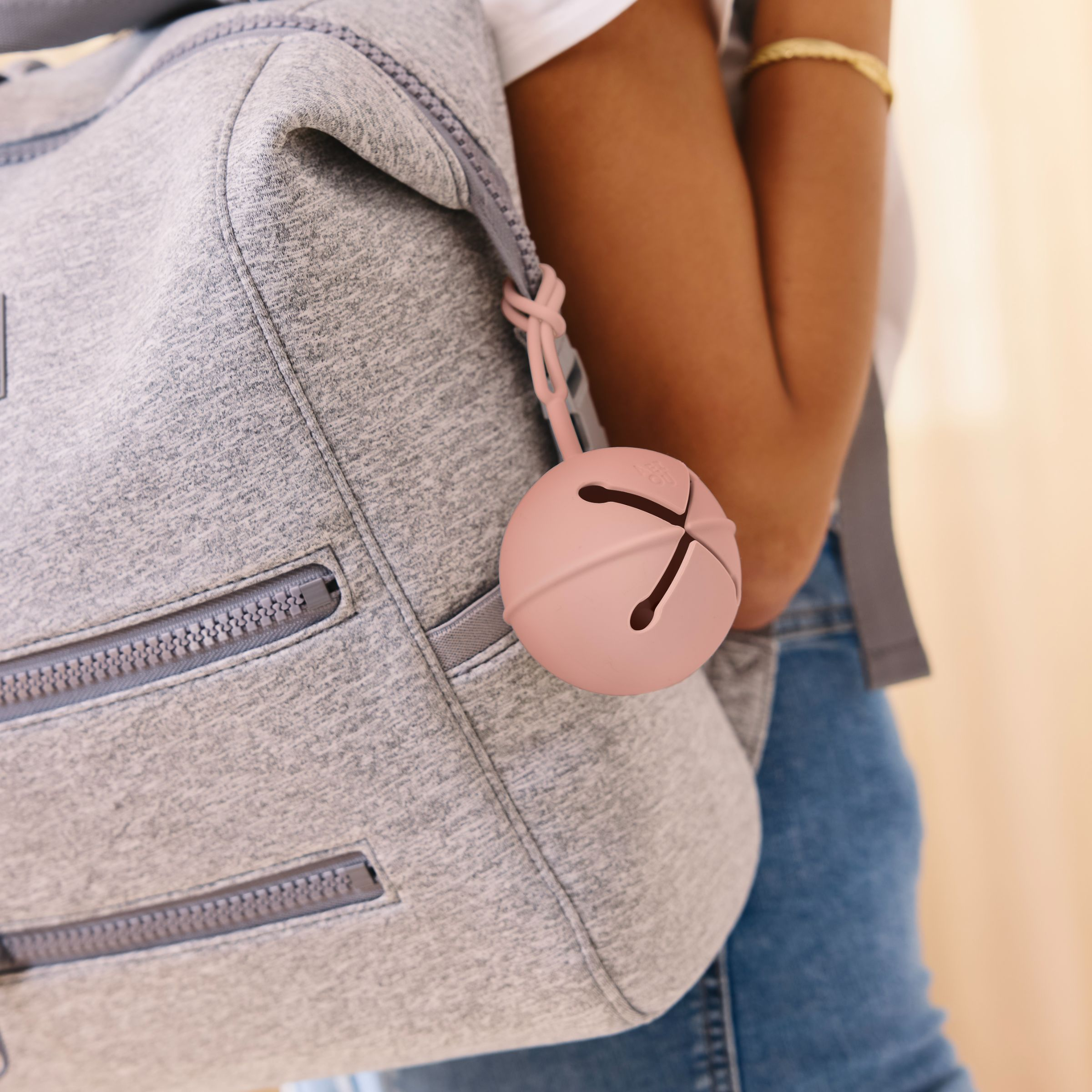 AEIOU Silicone Pacifier Pouch - Petal.