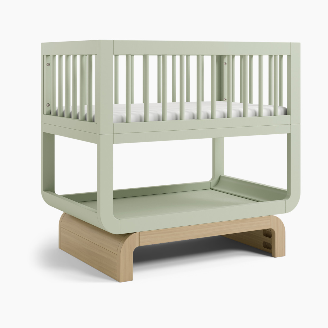Storkcraft Santorini Deluxe 3-in-1 Convertible Bassinet - Sage With Driftwood.
