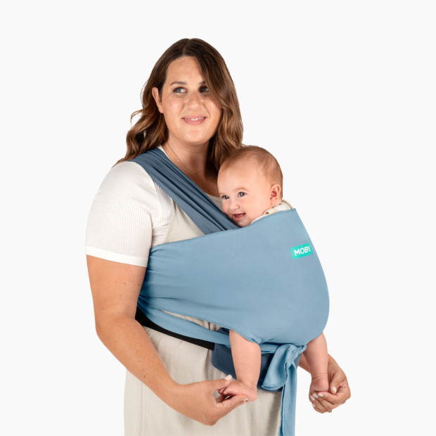 Moby Easy Wrap Carrier - Sea Spray Blue.