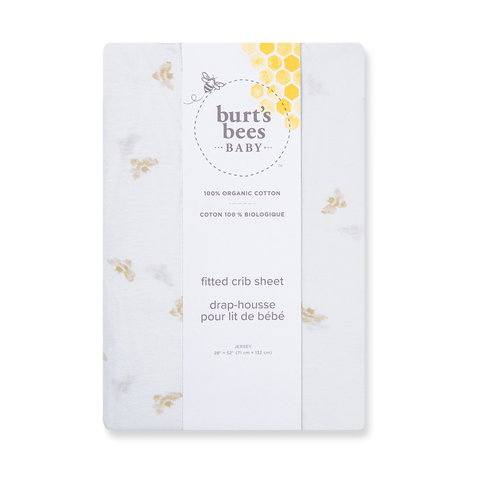 Burt's Bees Baby Organic Cotton Jersey Fitted Crib Sheet.