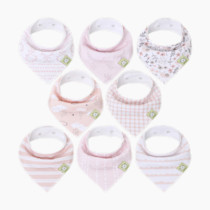 8-Pack Organic Baby Bandana Bibs for Girls - Super Absorbent Triangle Baby Bibs for Drooling and Teething Infant, 100% Cotton Extra Soft for Newborn, Infant 0-36 Months (Sweet Charm)