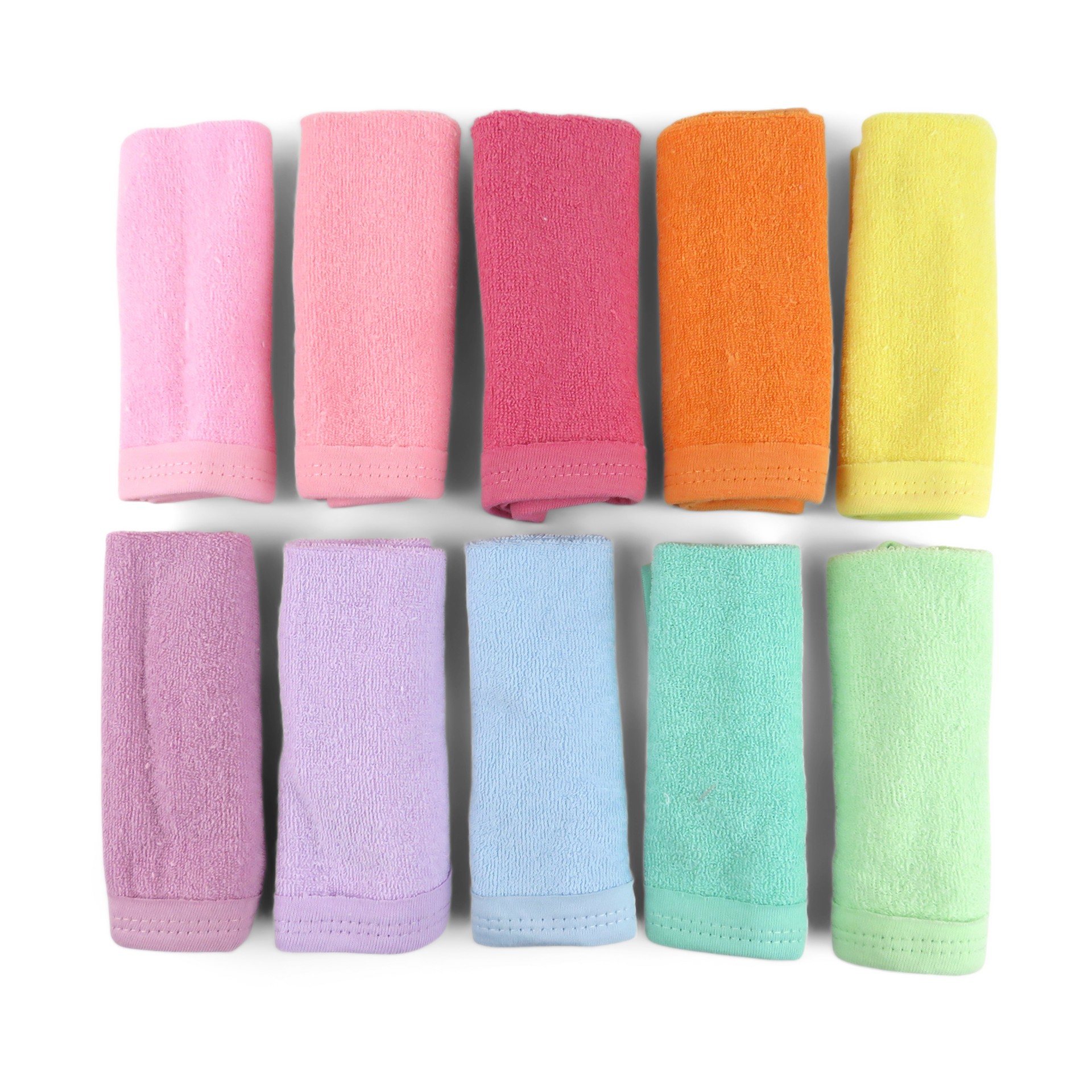 Honest Baby Clothing 10-Pack Organic Cotton Baby Terry Wash Cloths.