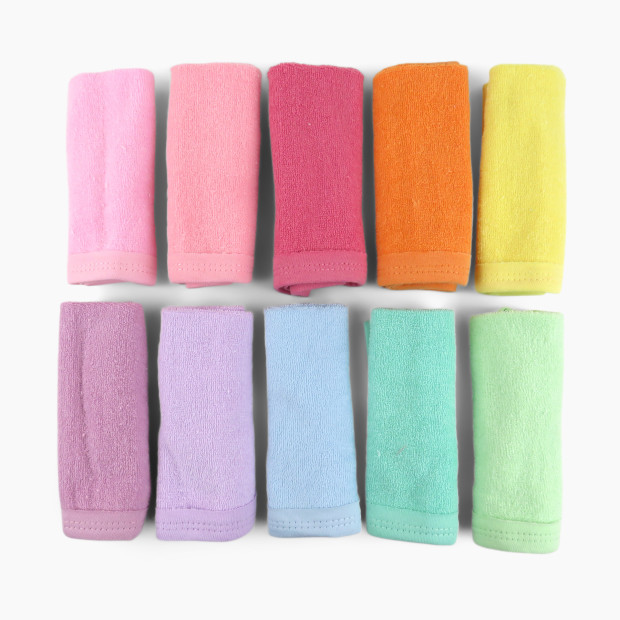 Honest Baby Clothing 10-Pack Organic Cotton Baby Terry Wash Cloths - Rainbow Pinks, Os.