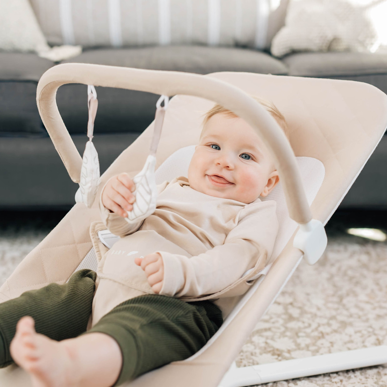 Baby Delight Alpine Deluxe Portable Bouncer - Organic Oat.