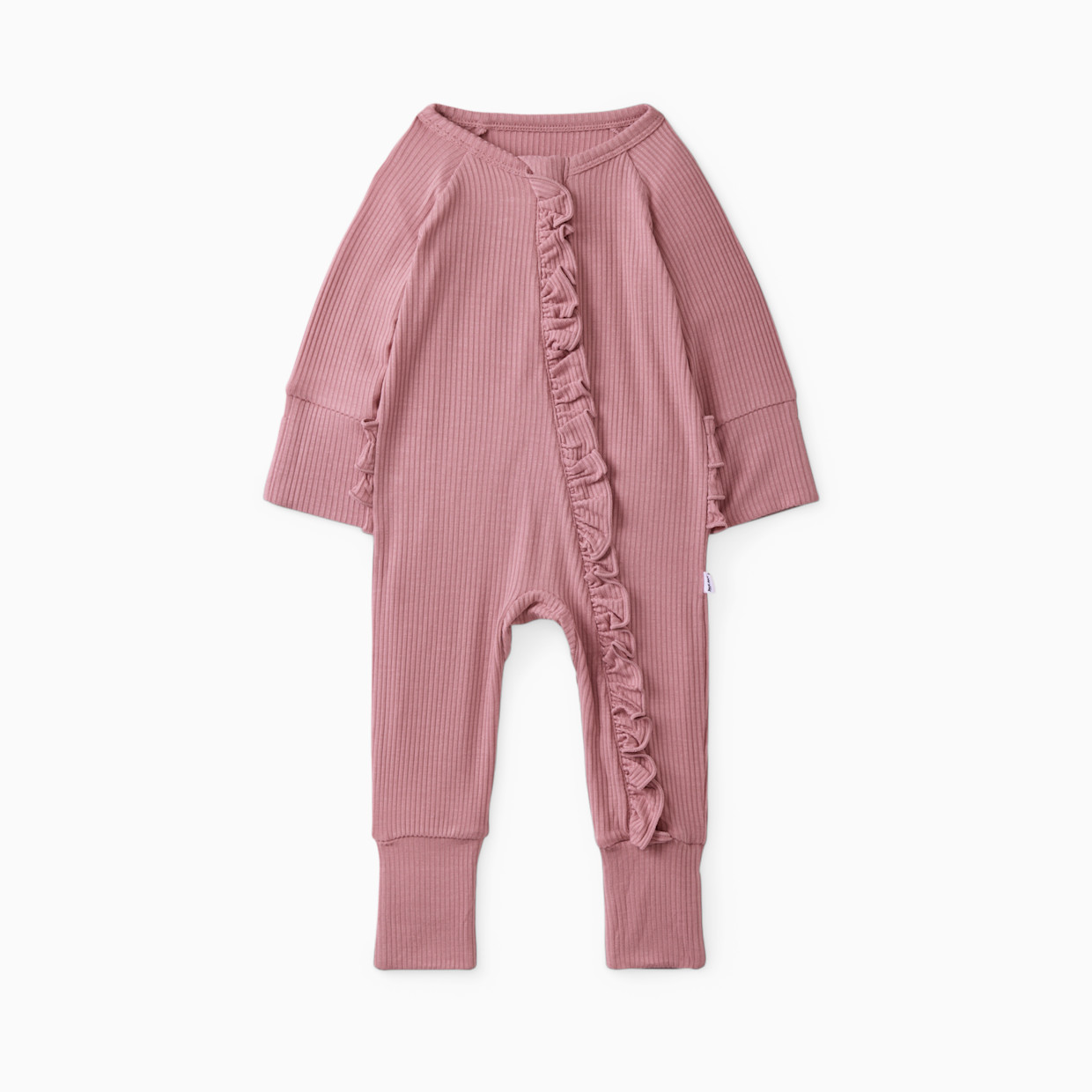 Little Sleepies Ruffle Zippy - Rosewood, Newborn.